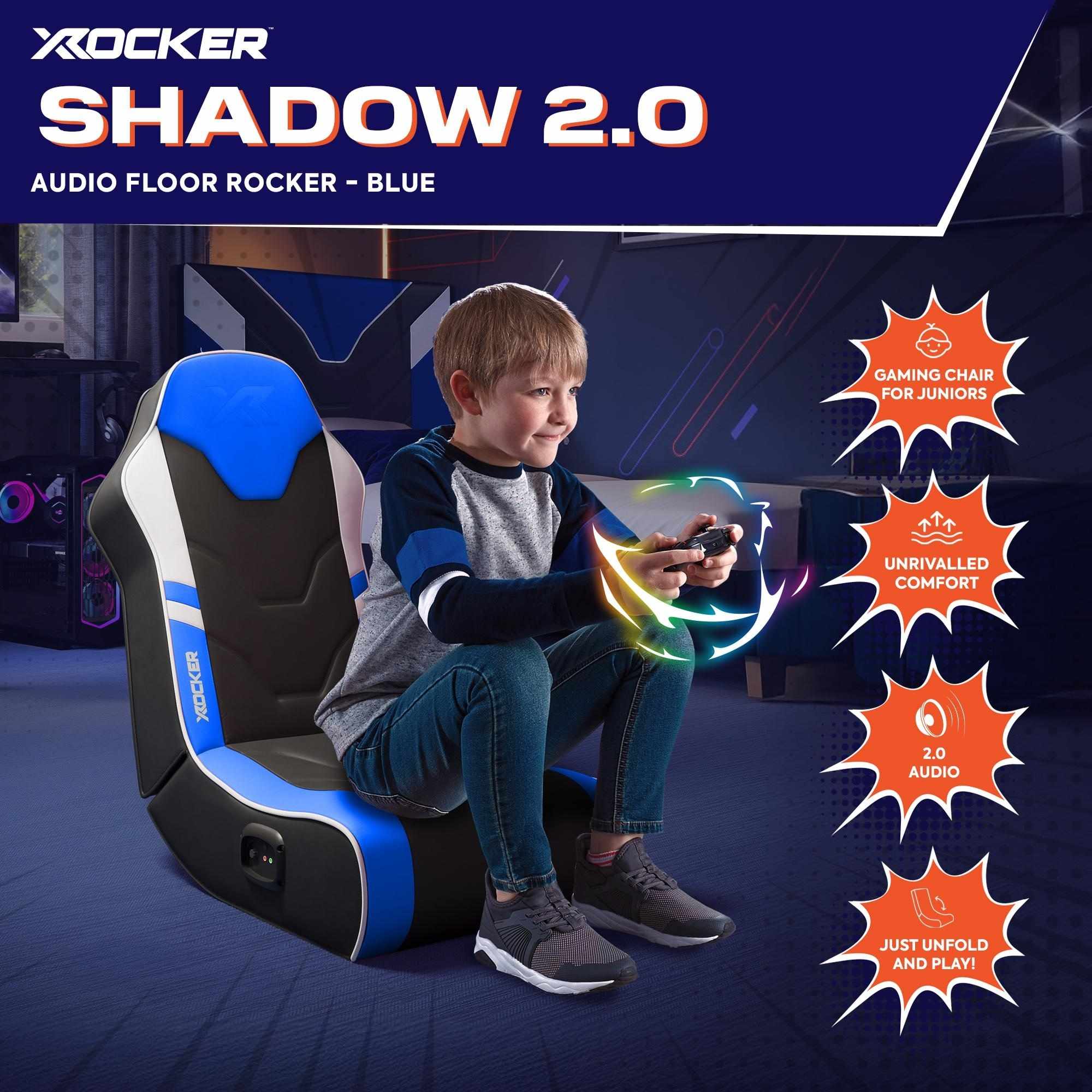 Shadow 2.0 Audio Floor Rocker Gaming Chair for Kids - Blue / Black