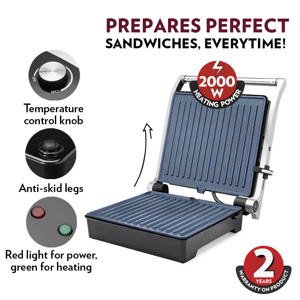 Borosil Mega Jumbo 180° Grill Sandwich Maker