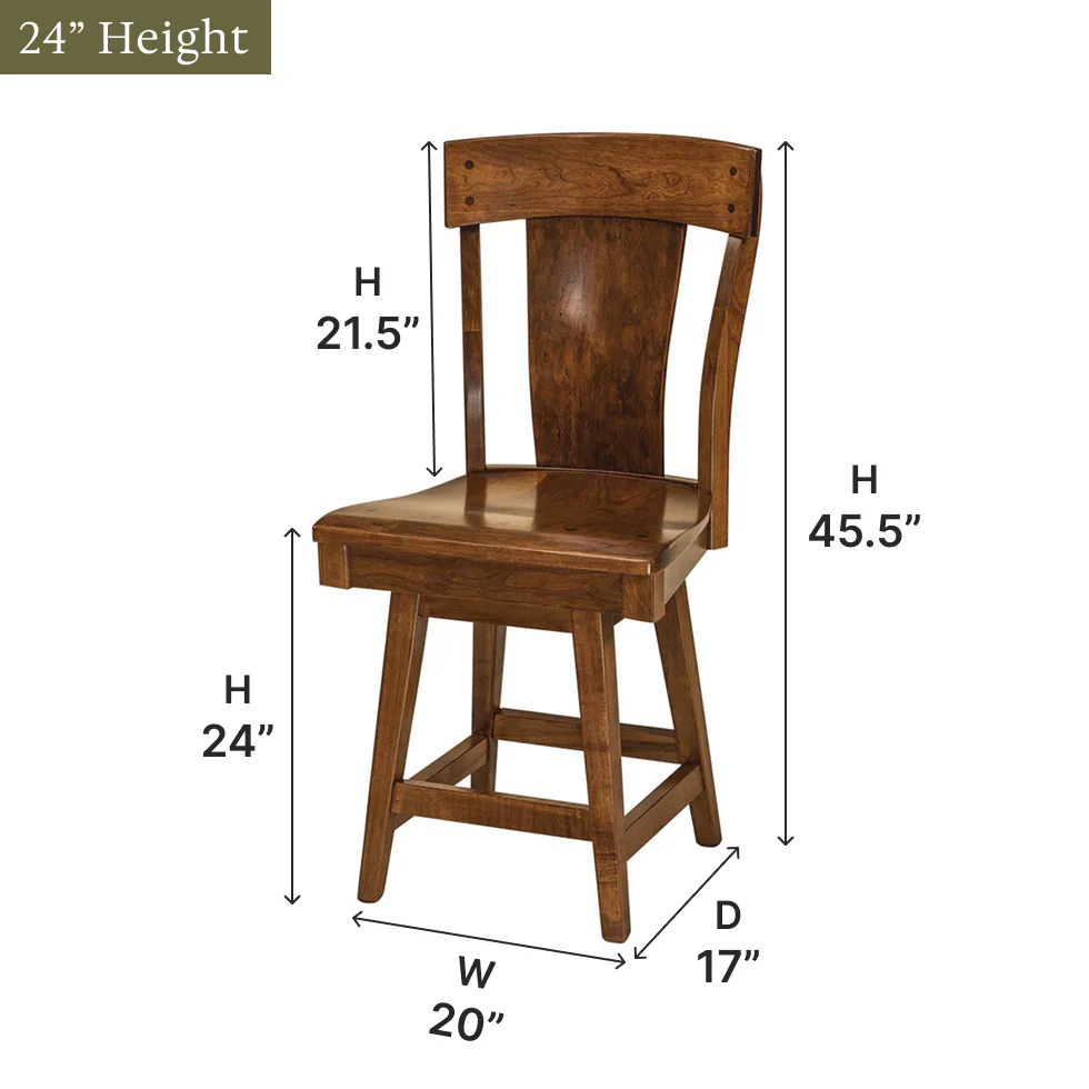 Amish Lacombe Swivel Bar Chair