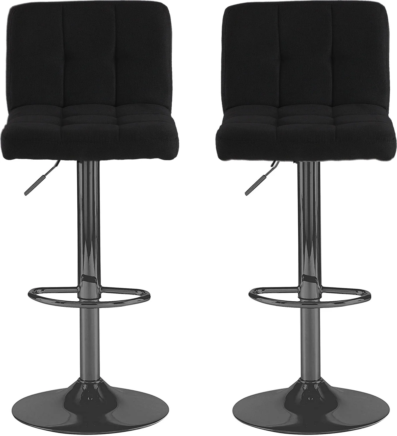 Matera Black Fabric Bar Stools
