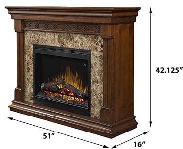 Alcott Electric Fireplace Mantel Package in Mocha