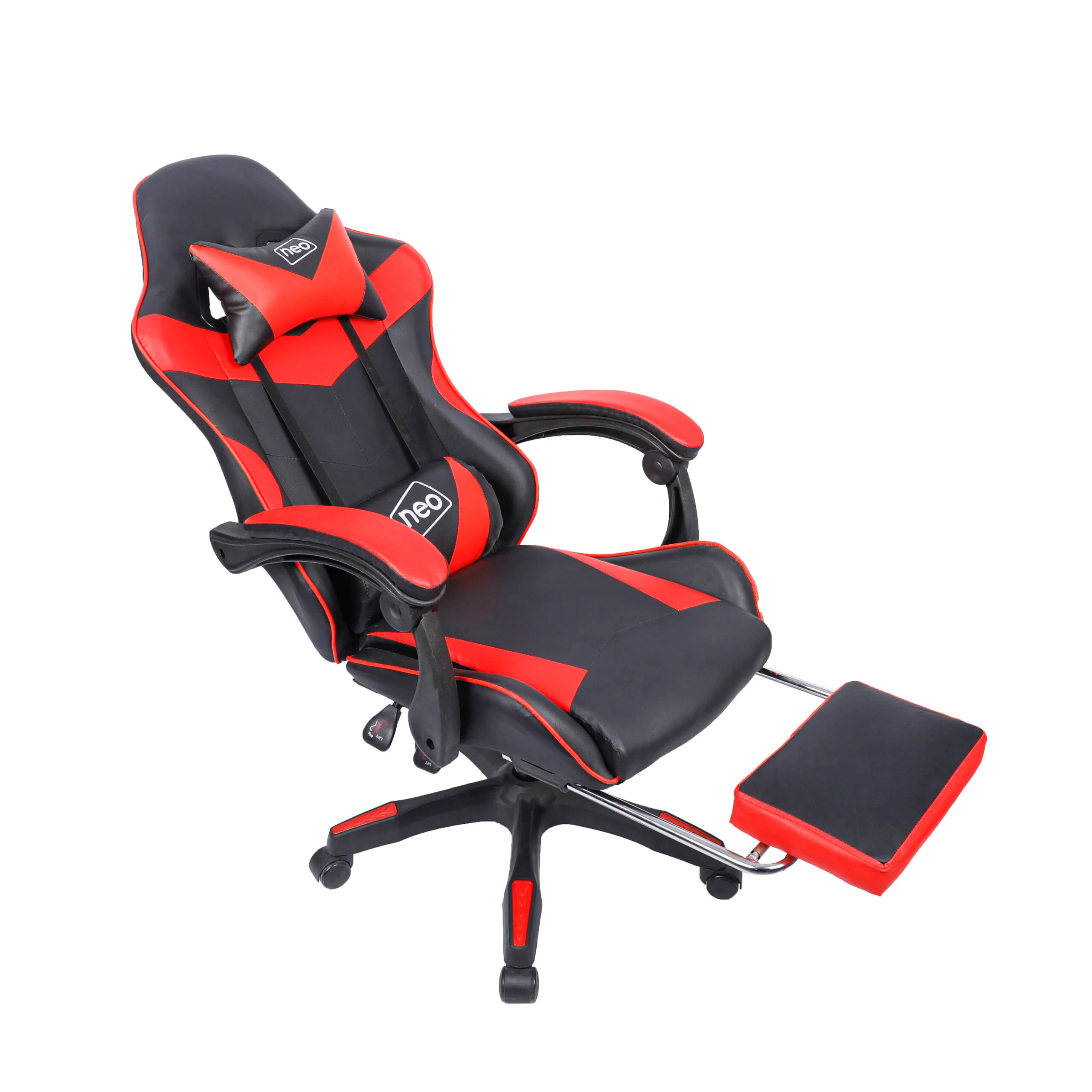Neo Gaming Chair Red & Black PU Leather With Footrest