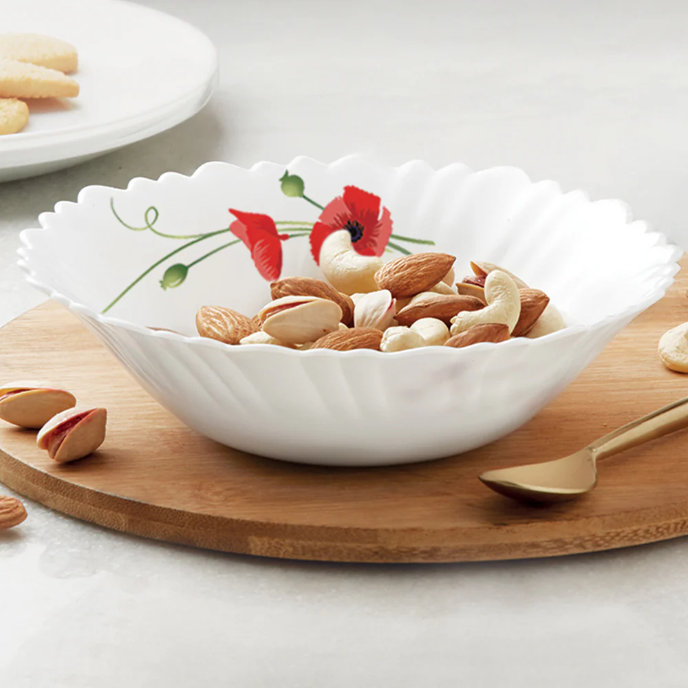 Larah By Borosil Red Carnation Tea Set