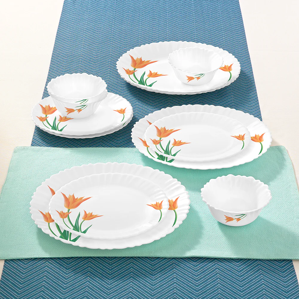 Larah by Borosil Firefly Dinner Set, 12 pc