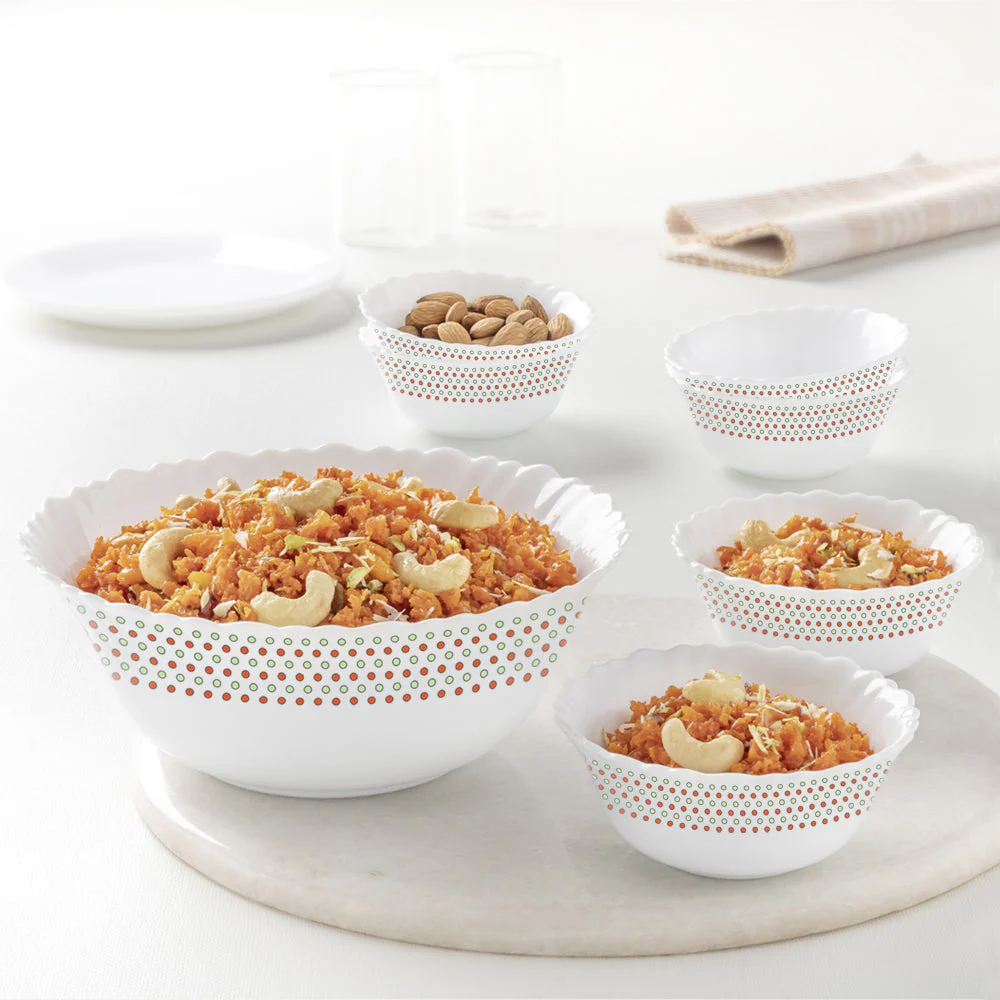 Larah by Borosil Waltz Pudding Set, 7 pc (Large)