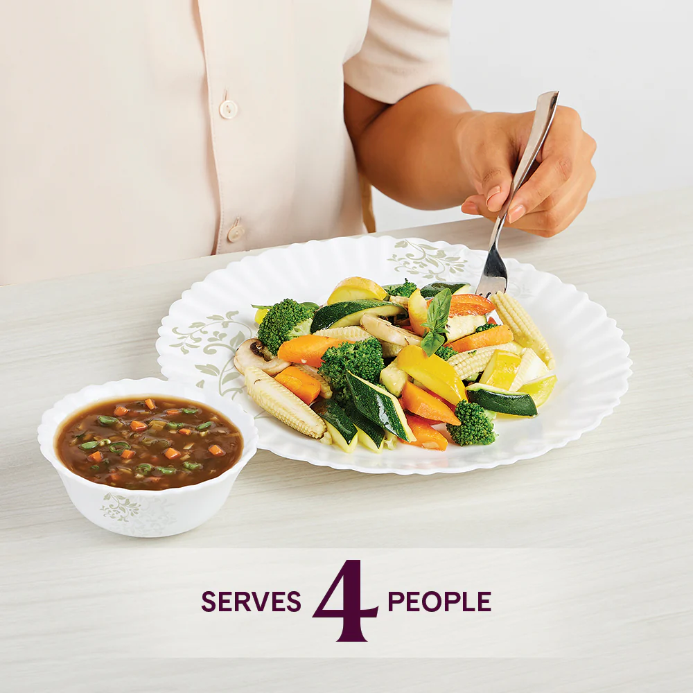 Larah by Borosil Ingot Dinner Set, 12 pc