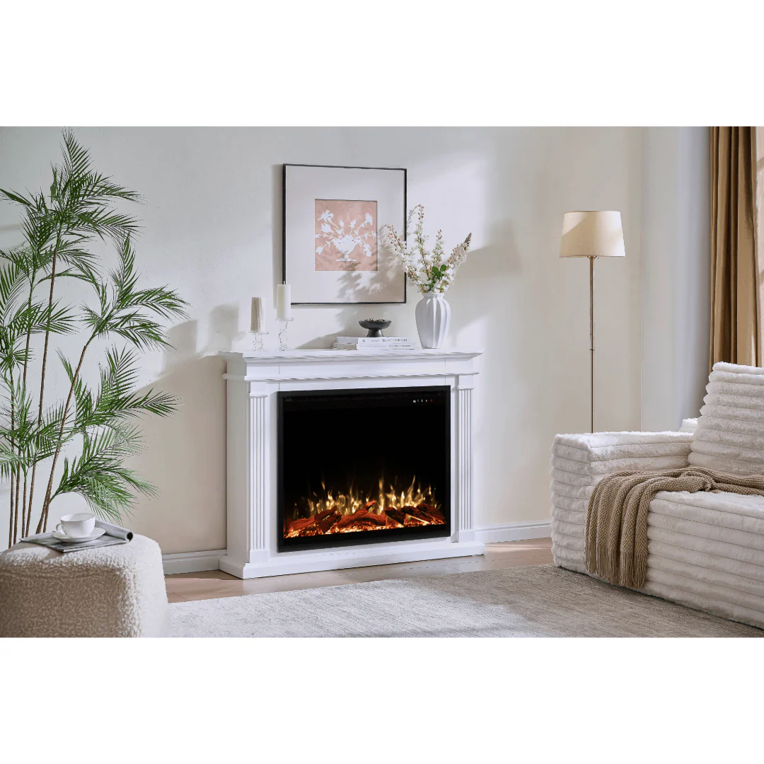 Fireplug Pro 33 Inch Smart Electric Fireplace with Unfinished Encase Surround Mantel