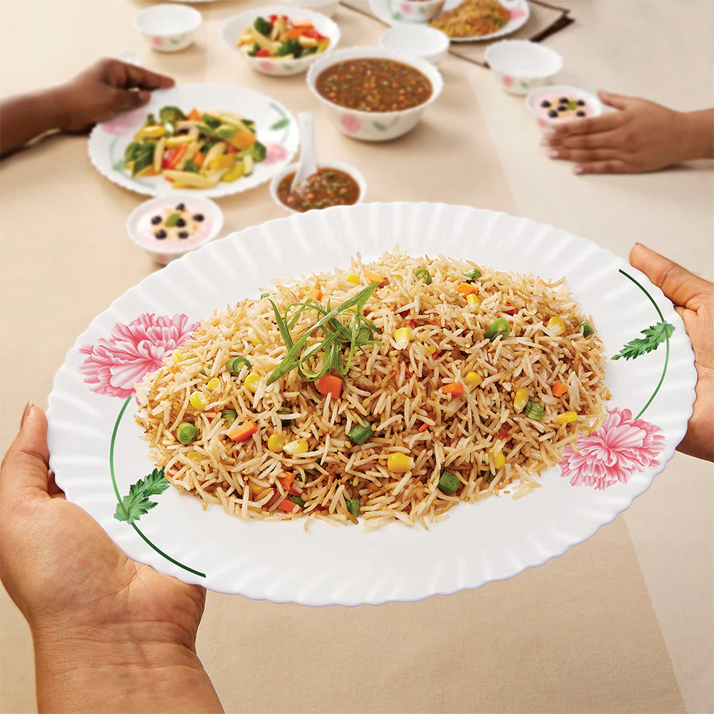 Larah by Borosil Red Mist Dinner Set, 10 pc