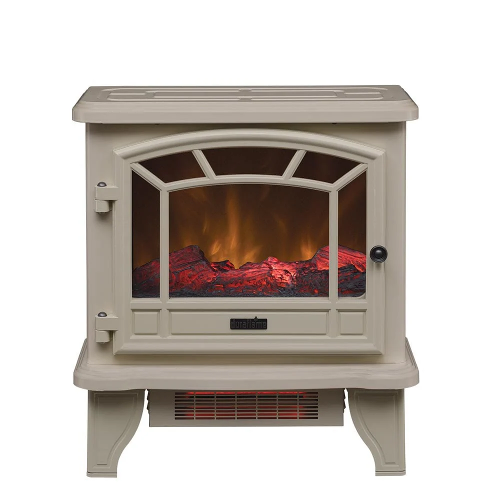 Duraflame 550 Cream Infrared Freestanding Electric Fireplace Stove with Remote Control