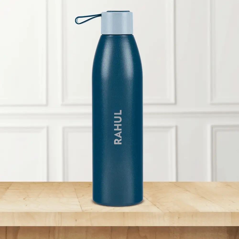Duomate Vacuum Insulated Stainless Steel Bottle, Blue, Personalise