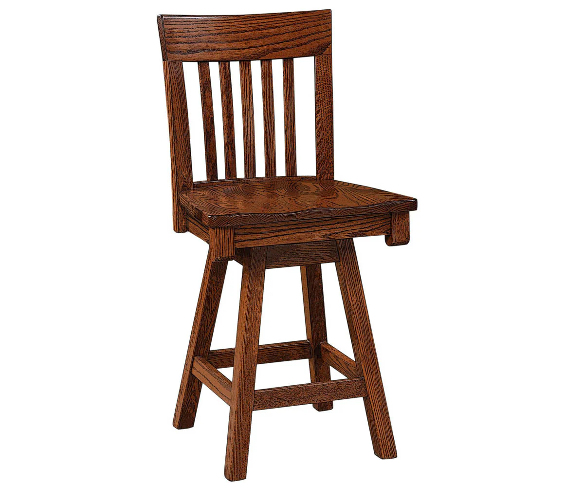 Amish Metro Slat Swivel Bar Chair