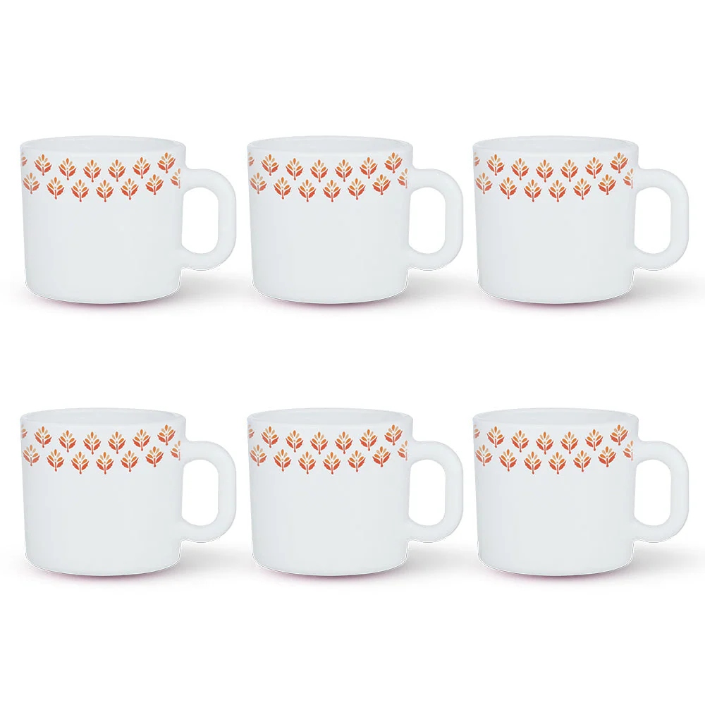 Larah by Borosil Gardenia Mug Set, 240ml x 2