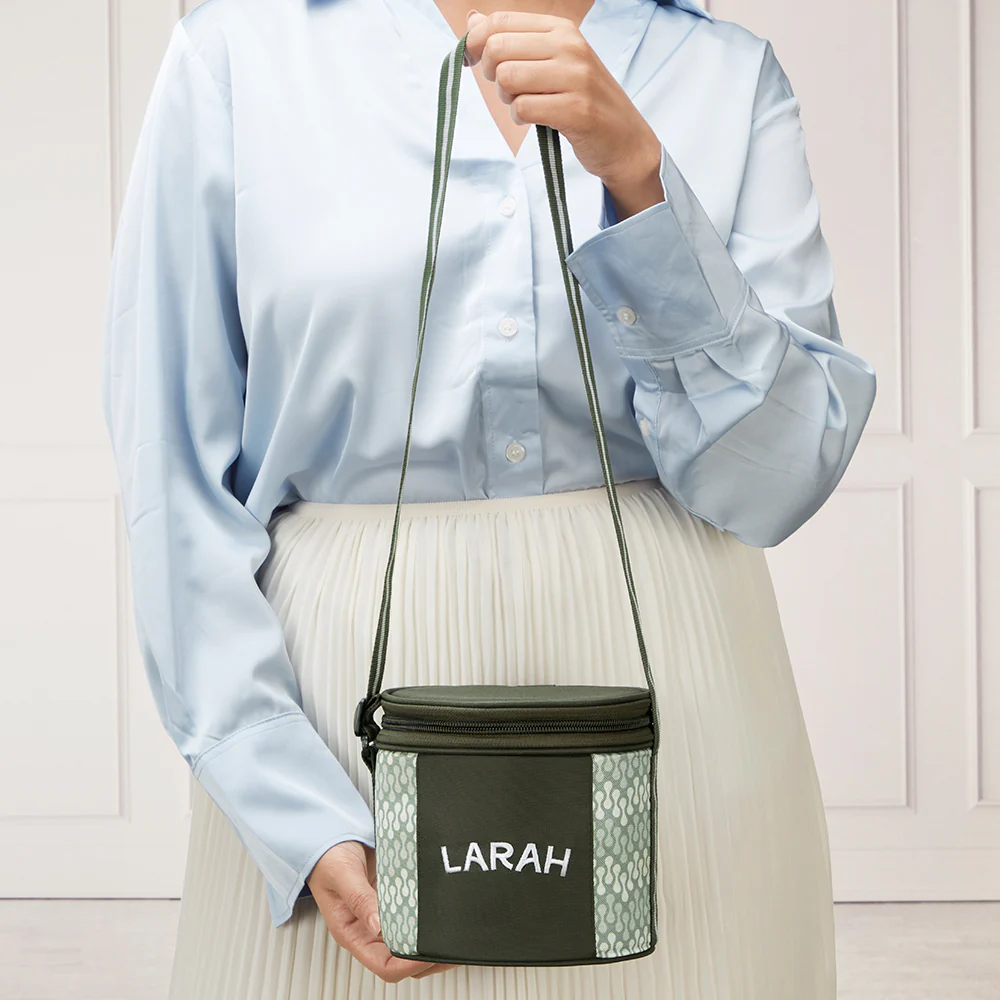 Larah Gracia Glass Lunchbox, Round x 2 (Tall), 400ml x 2