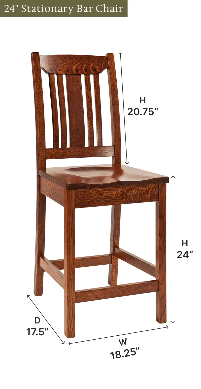 Amish Grant Stationary Bar Chair