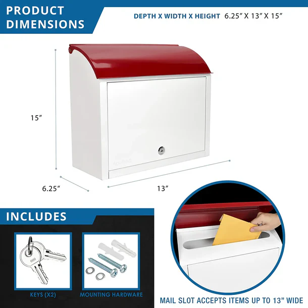 Barska CB13700 Retro Wall Mount Mailbox