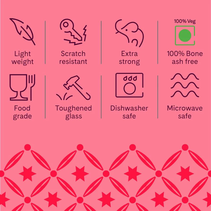 Larah by Borosil Mimosa Dinner Set, 19 pc