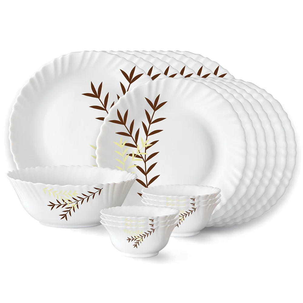 Larah by Borosil Oak Dinner Set, 19 pc