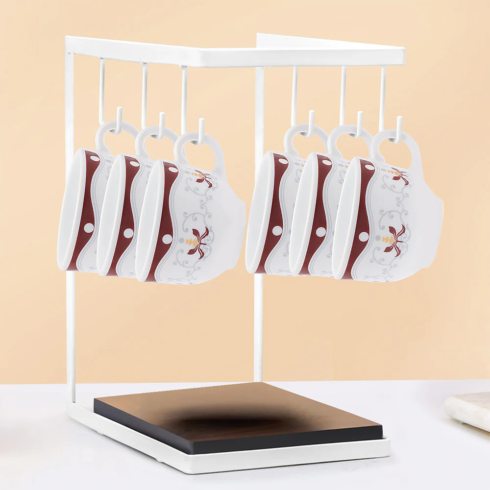 Larah By Borosil Royal Brown Cup Set