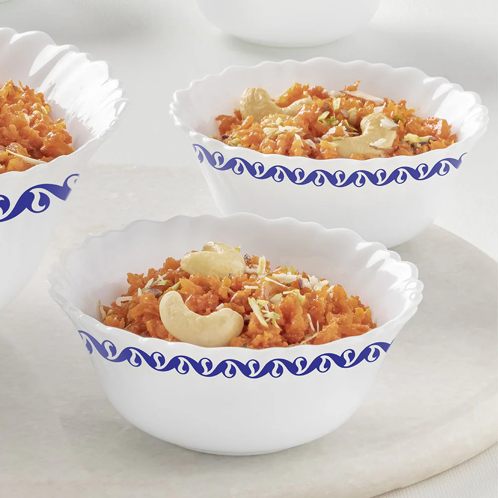 Larah by Borosil Jazzblue Pudding Set, 7 pc (Small)