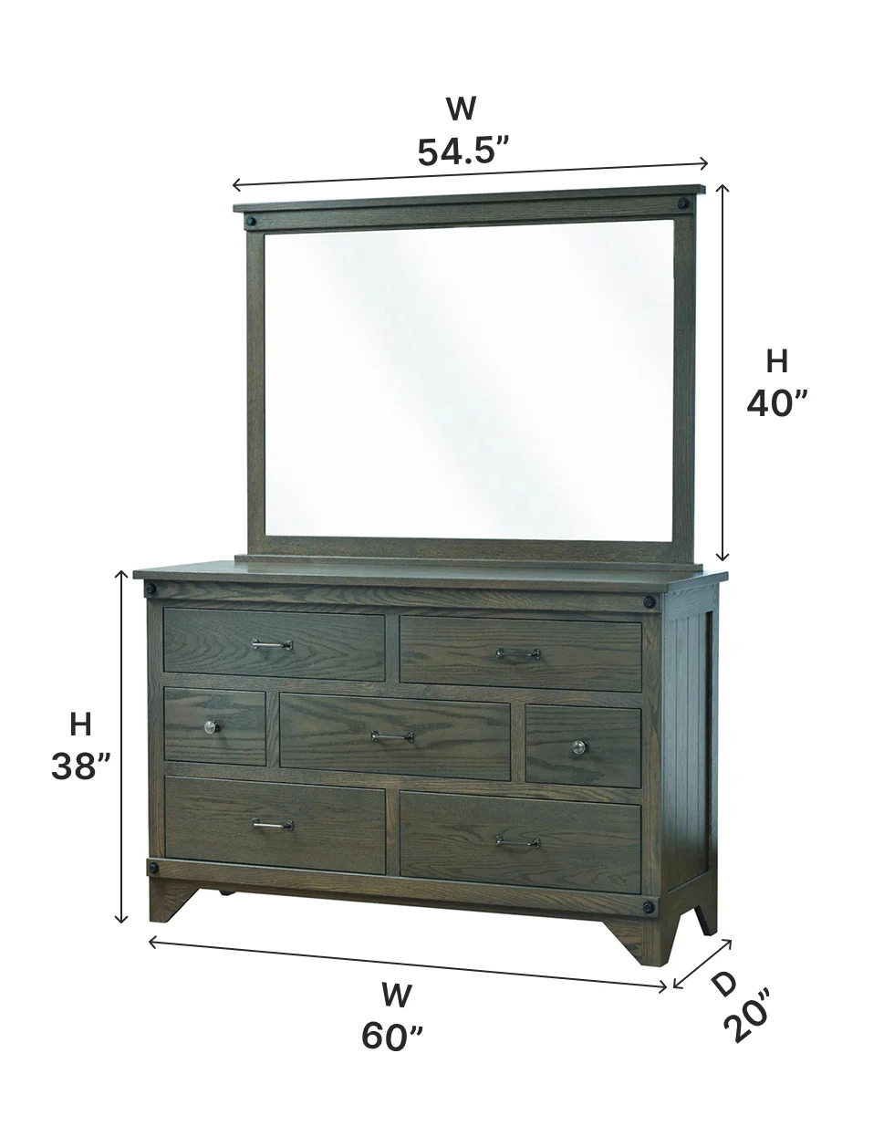 Amish Cambridge Dresser