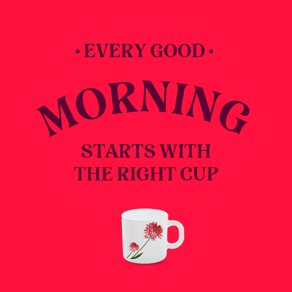 Larah by Borosil Belle Mug Set, 320ml x 4