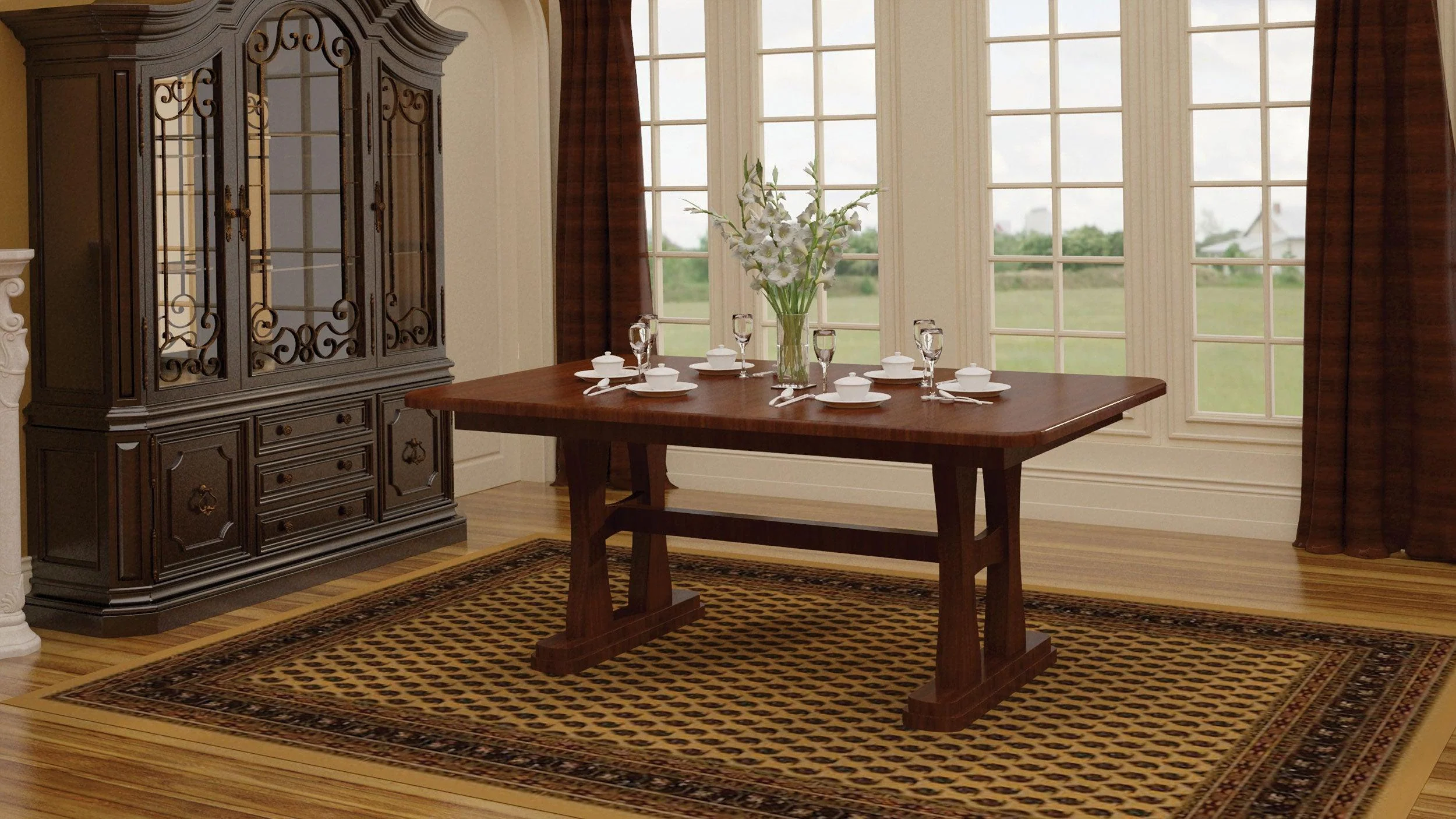 Amish Gateway Double Pedestal Table