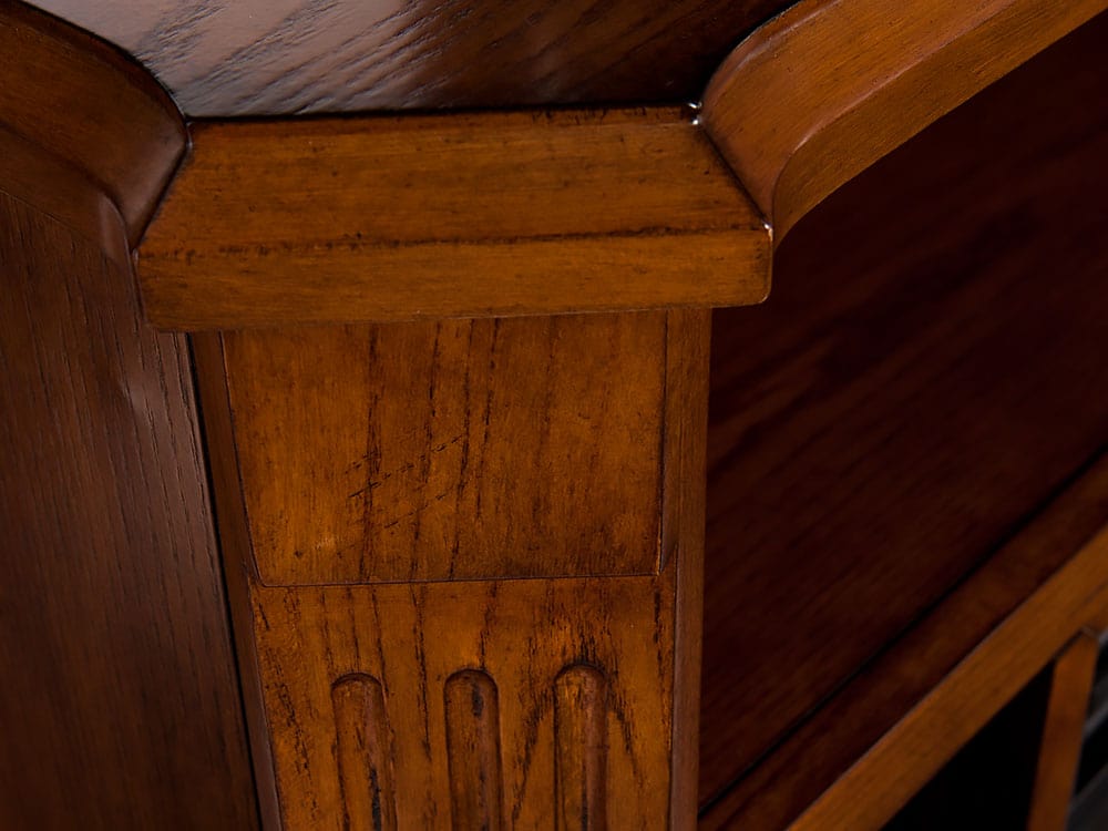 Atkinson Electric Fireplace Media Console in Rich Brown Oak