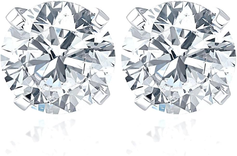 1 Carat (ctw) Diamond Studs in 14k White or Yellow Gold Lab Grown