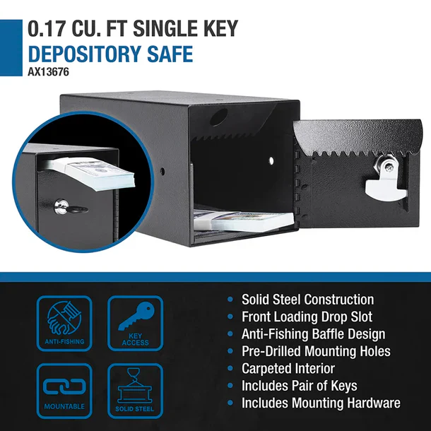 Barska AX13676 Single Key Under Counter Safe