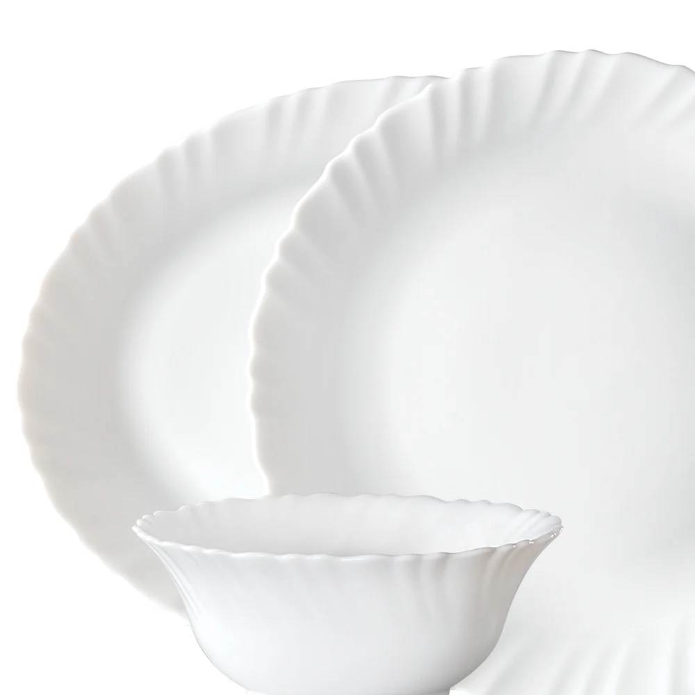 Larah by Borosil, Snow Dinner Set, 21 pc