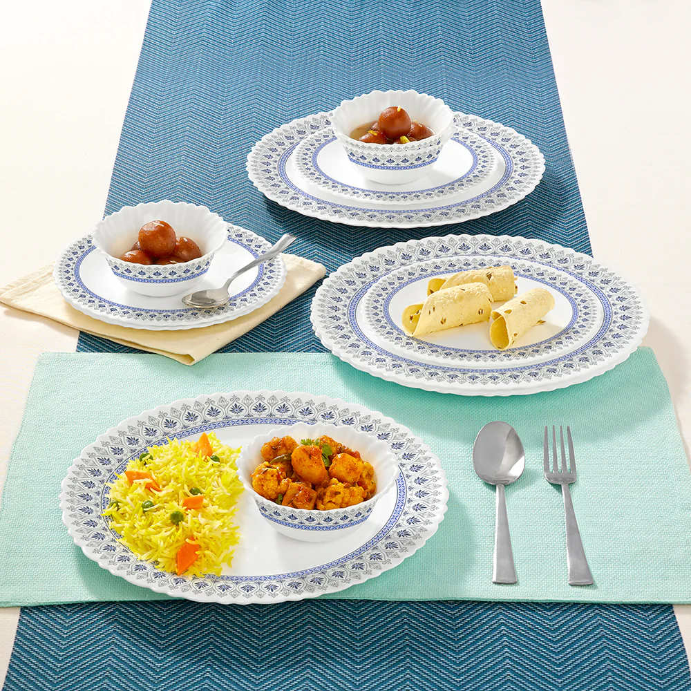 Larah by Borosil Ocean Dinner Set, 12 pc