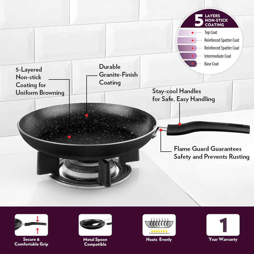 Borosil Granito Nonstick Frying Pan, 20 cm