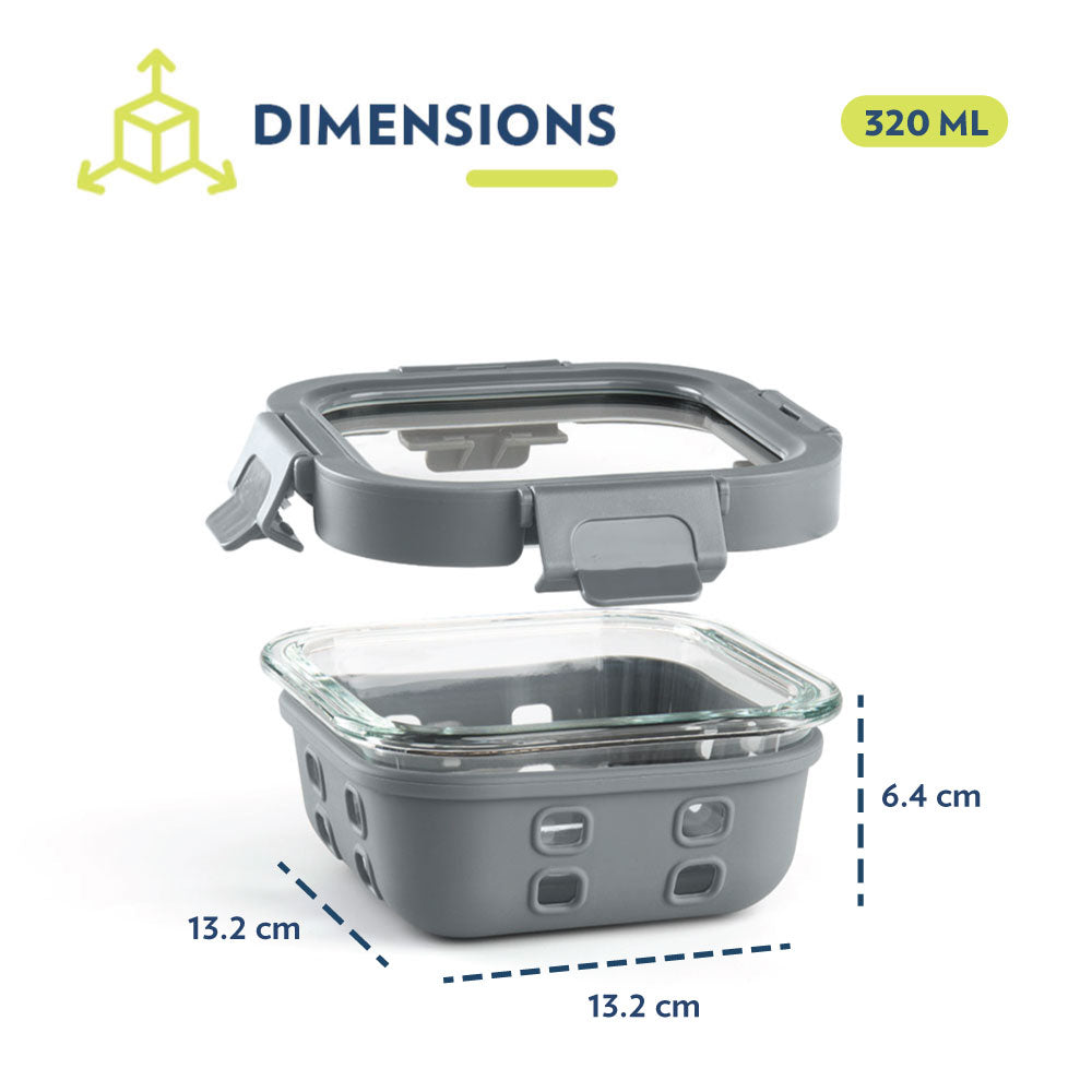 Borosil Tuff-Klip n Store Plus, Square Container