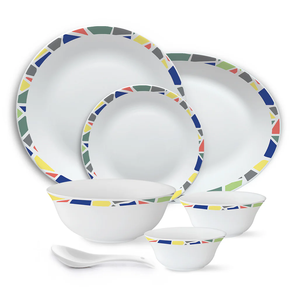 Larah by Borosil Garnet Dinner Set, 33 pc