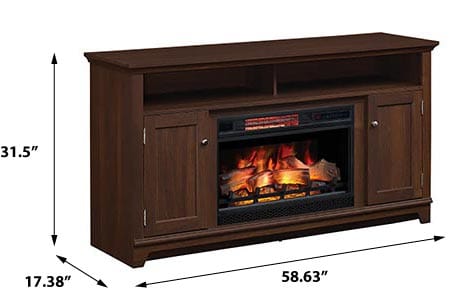 Eldersburg Infrared Electric Fireplace TV Stand in Woodland Cherry