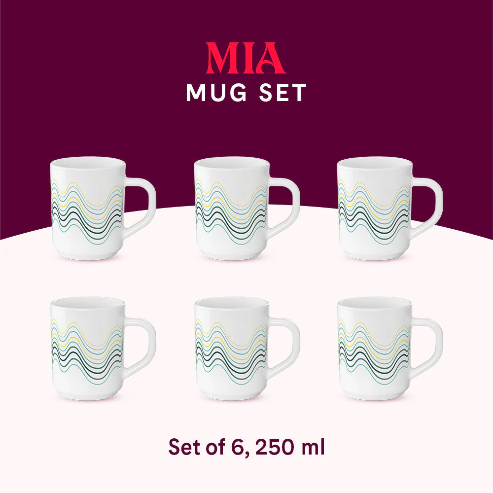 Larah by Borosil Mia Mug Set, 240ml x 2