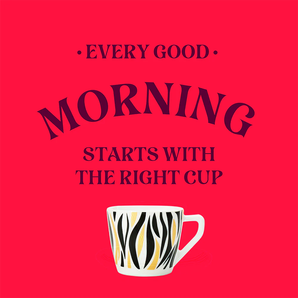 Larah By Borosil Rocky Gold Cup Set, 220ml x 6