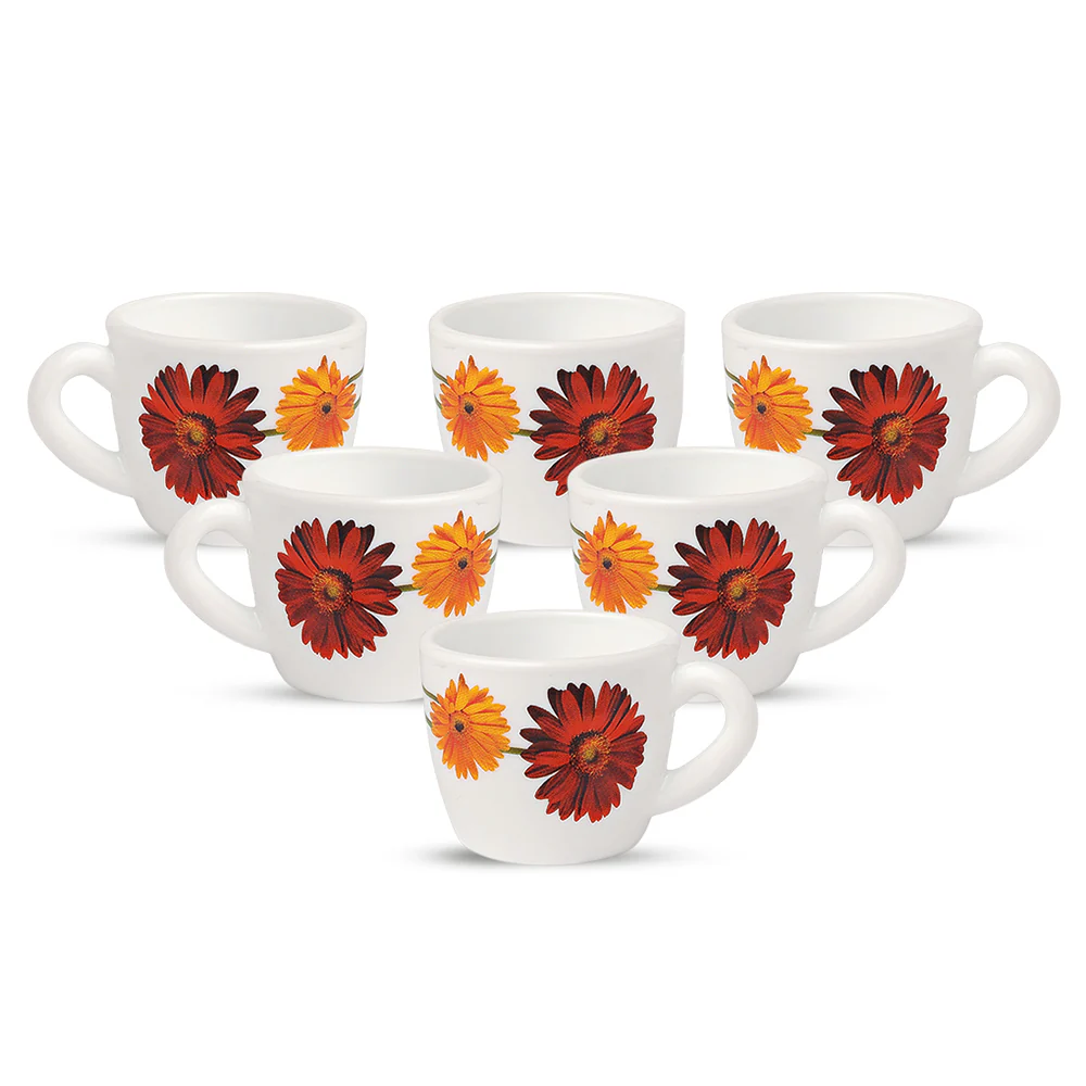 Larah by Borosil Zinnia Cup Set, 90ml x 6