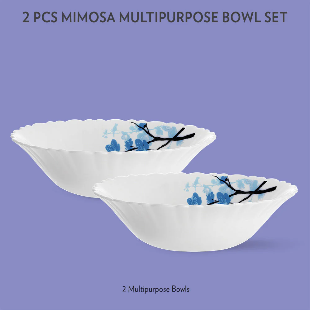 Larah by Borosil Mimosa Multipurpose Bowl, 2 pc Set