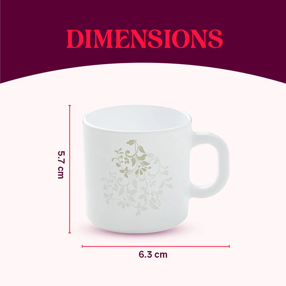 Larah by Borosil Ingot Mug Set, 240ml x 2