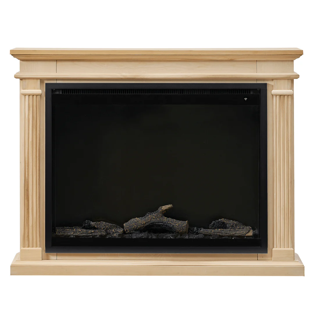 Fireplug Pro 33 Inch Smart Electric Fireplace with Unfinished Encase Surround Mantel