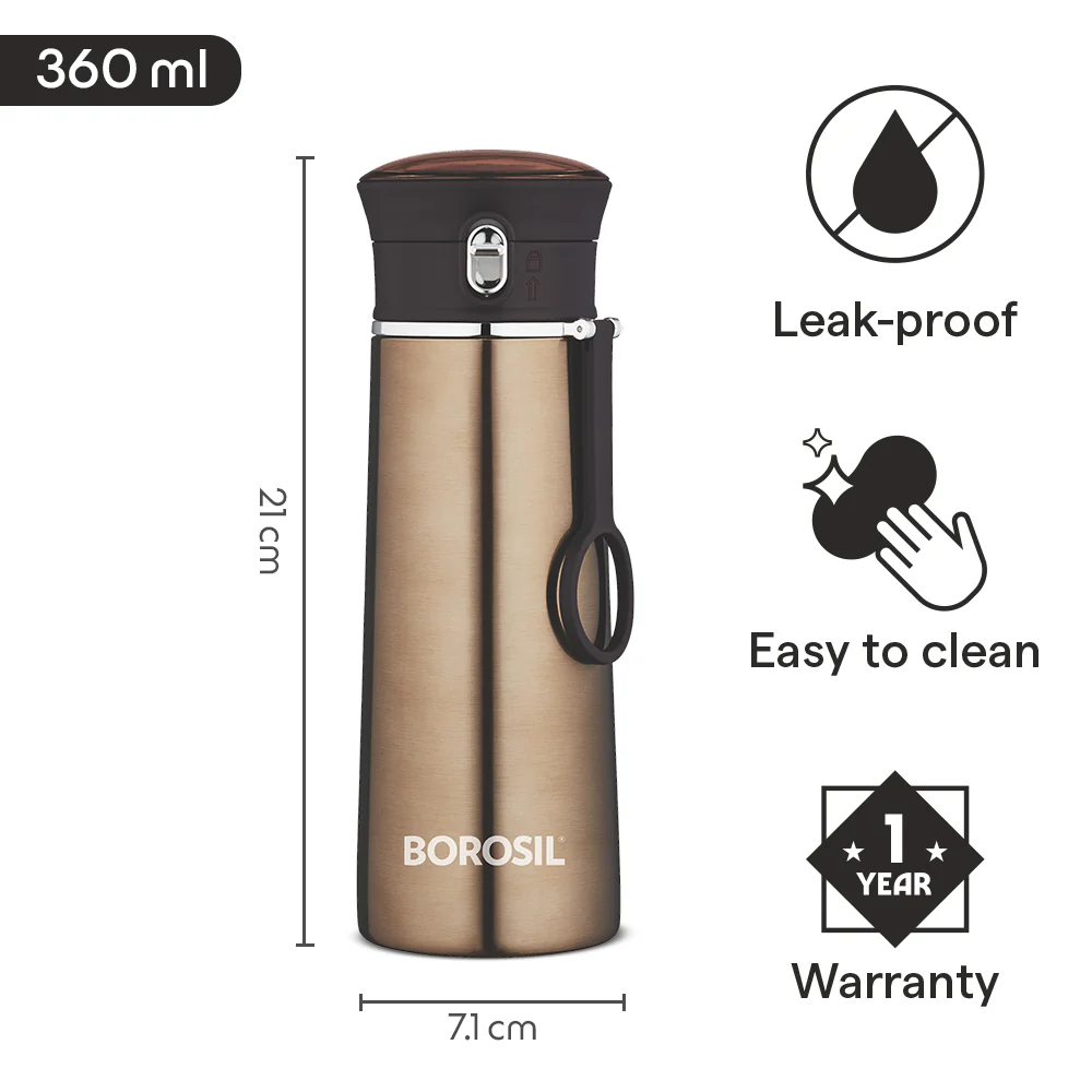 Borosil Travelease Brown, 360ml