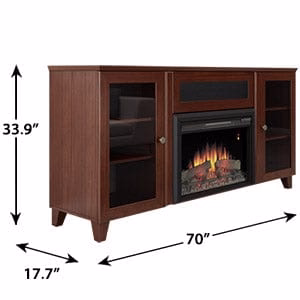 Adel Electric Fireplace Entertainment Center in Dark Cherry