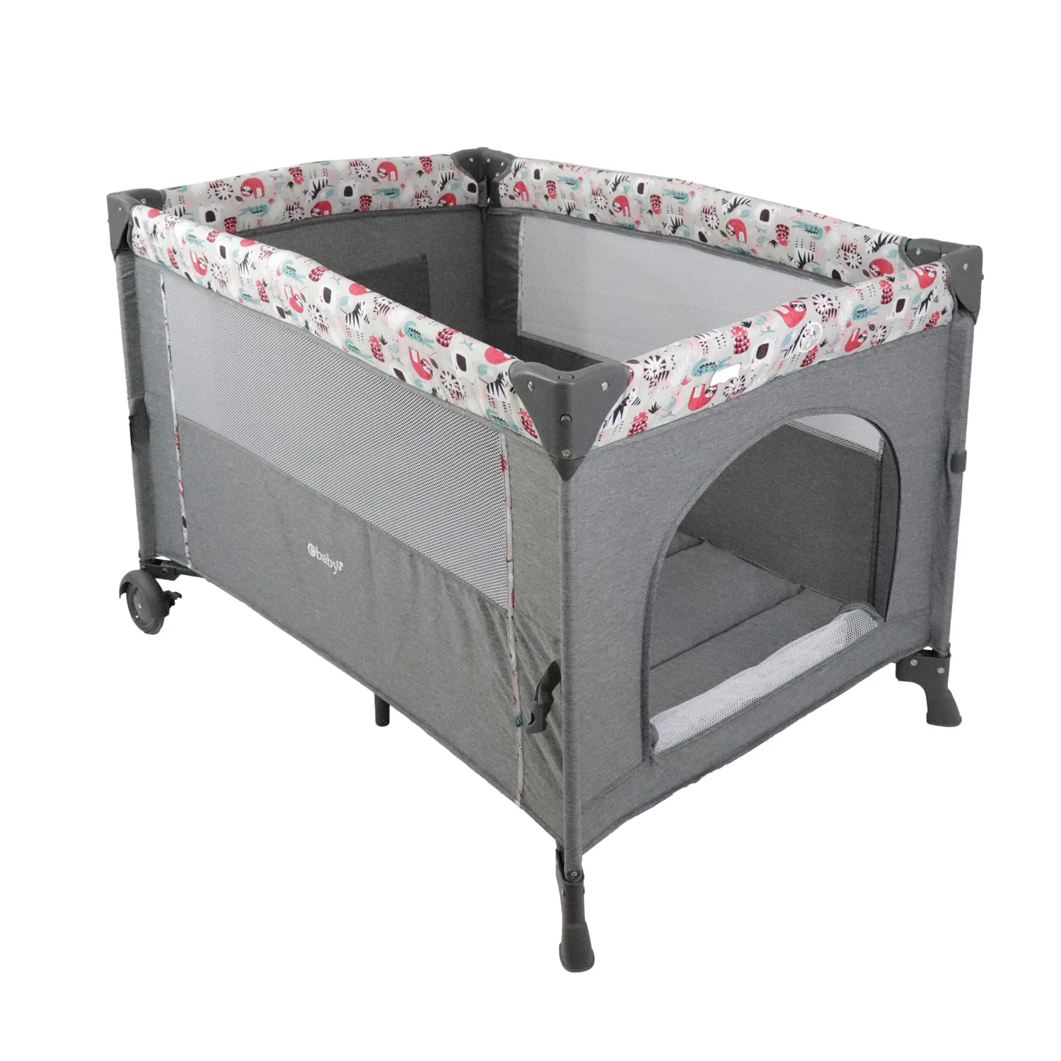 Cuna Corral Colecho Nala Eb751 Ebaby Gris-Rosad