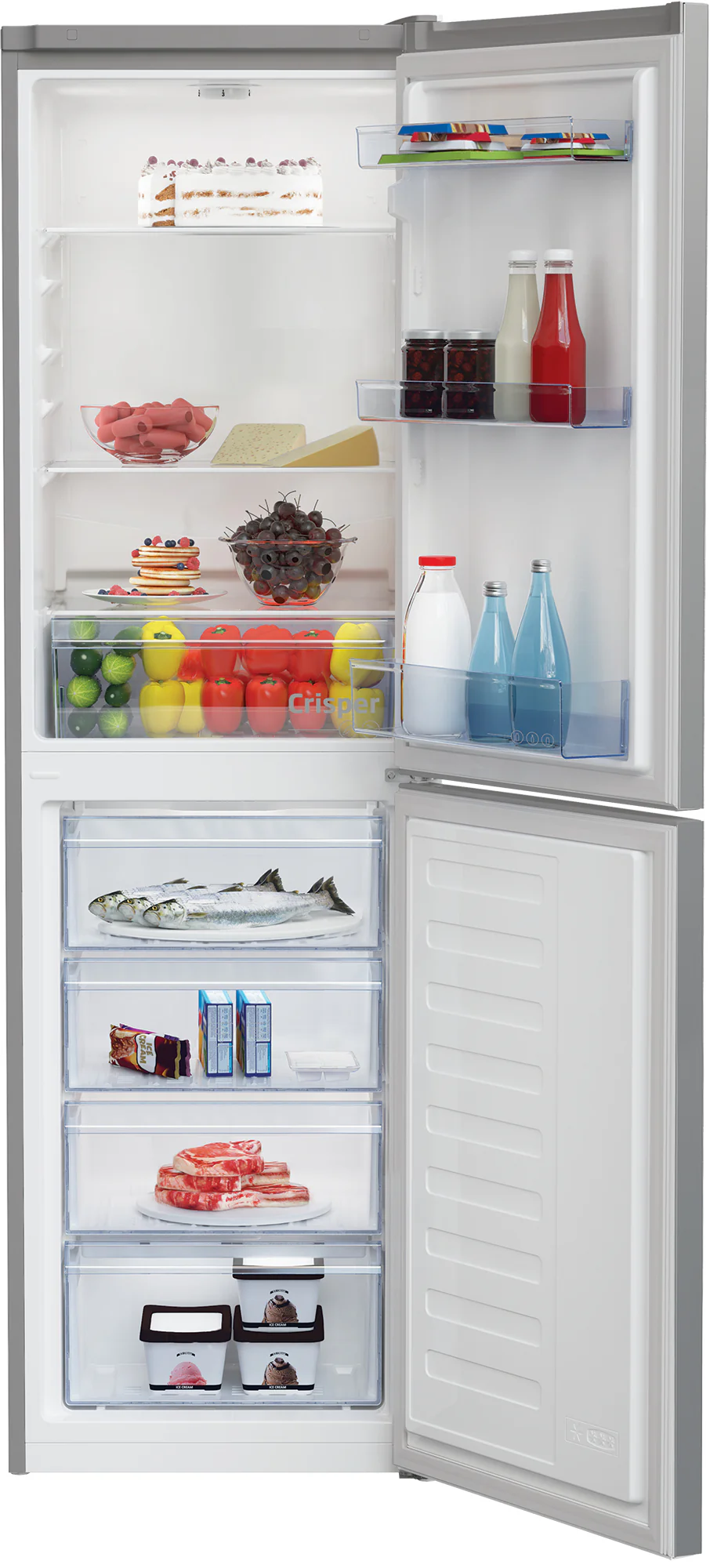 Beko 50/50 Silver Fridge Freezer | CSG4582S