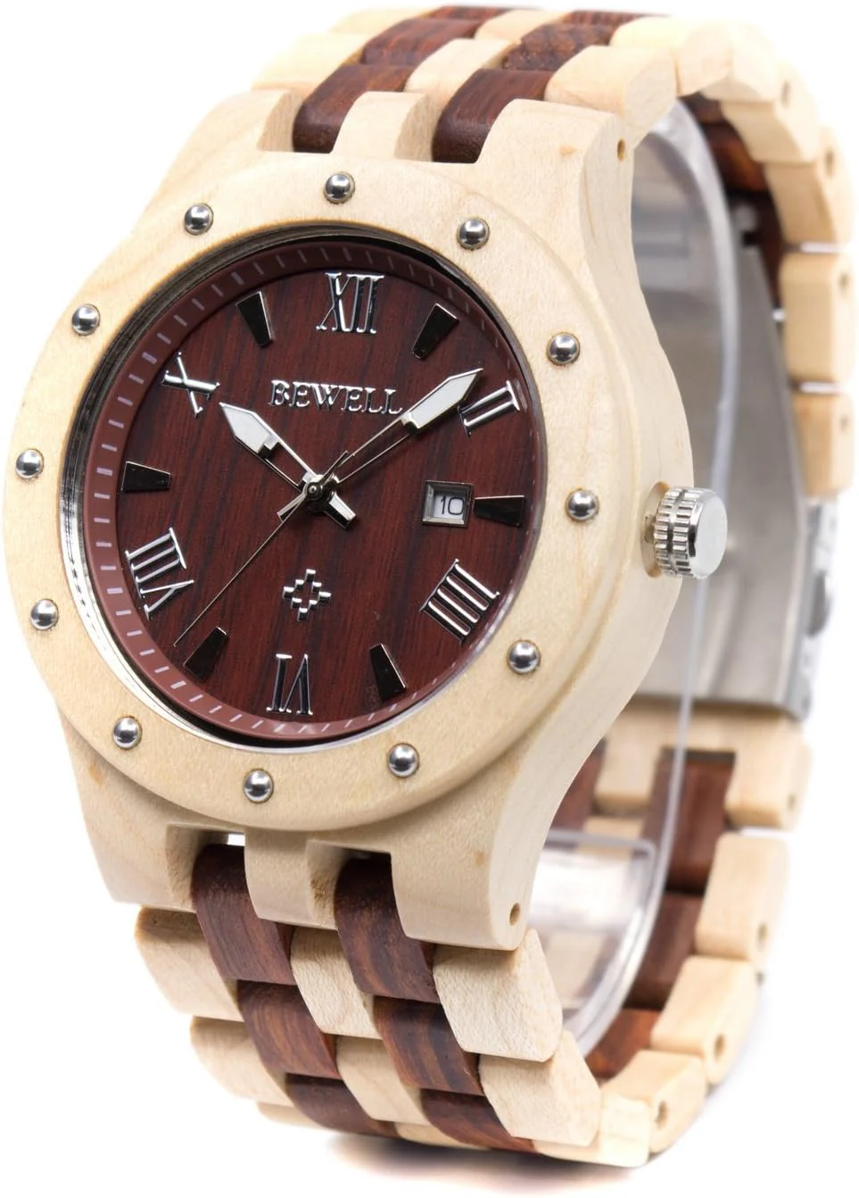 Men's Wooden Watches Handmade Analog Quartz Luminous Wristwatch