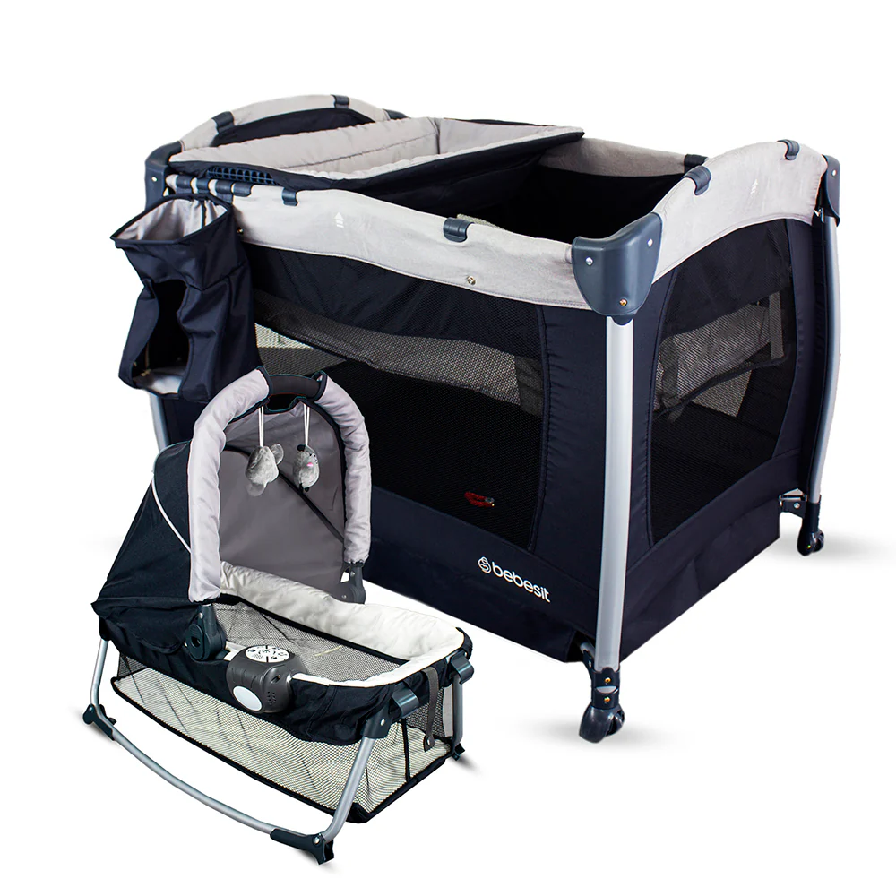 CUNA CORRAL + MOISES OSAKA GRIS 72B16 BEBESIT -