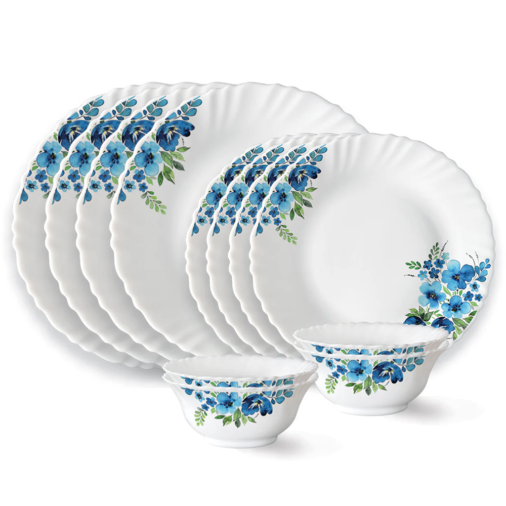 Larah by Borosil Pansy Dinner Set, 12 pc
