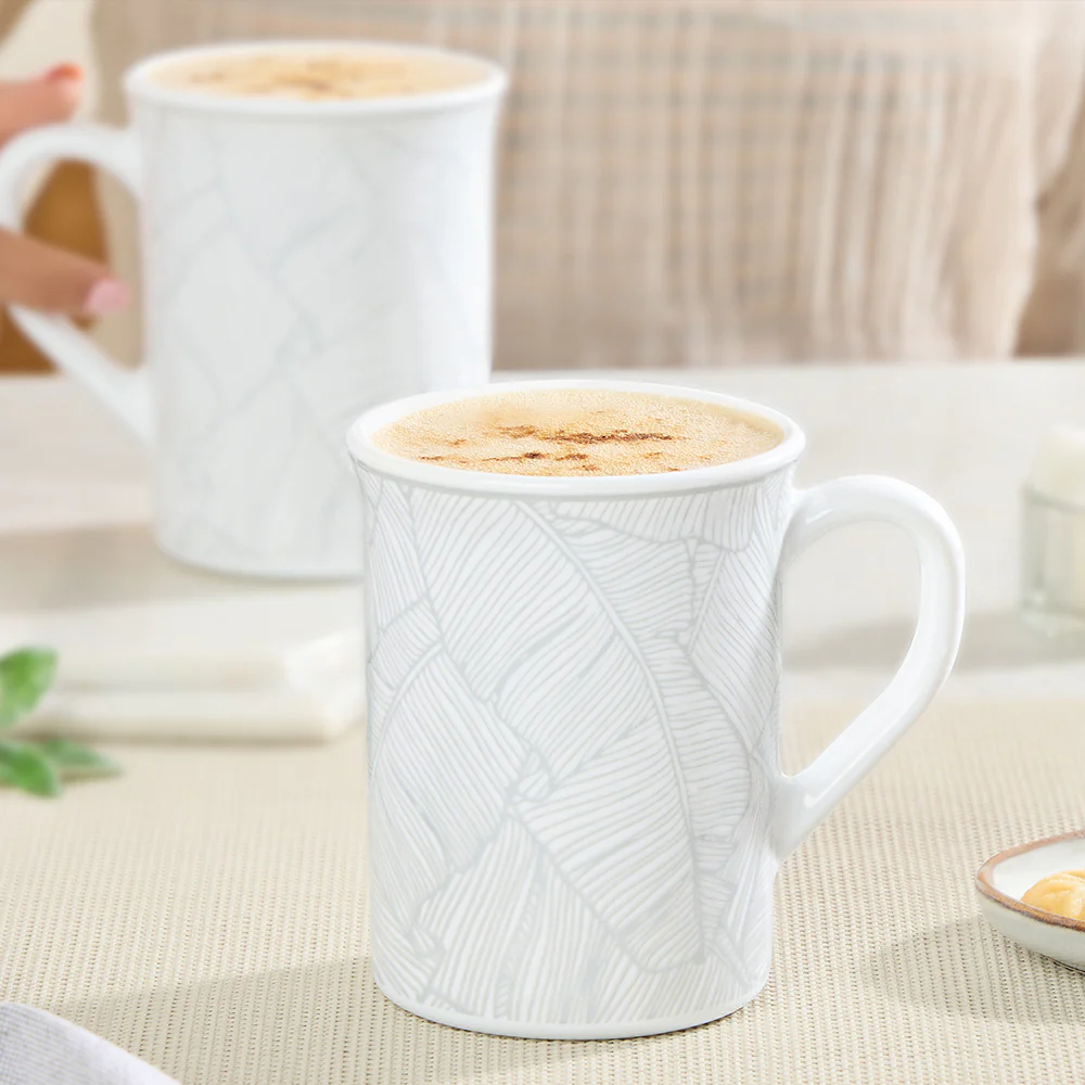 Larah By Borosil Ivy Mug Set, 350ml x 2