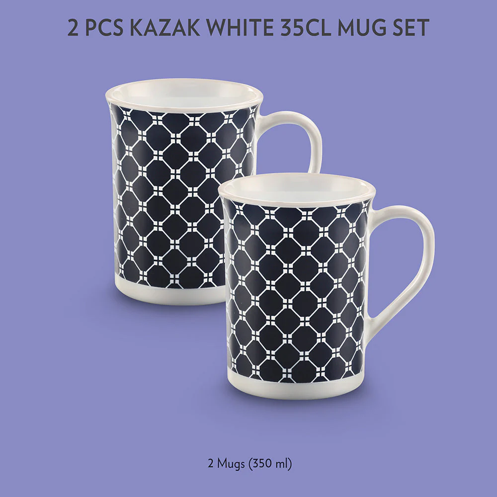 Larah by Borosil Kazak White Mug, 2 x 350ml